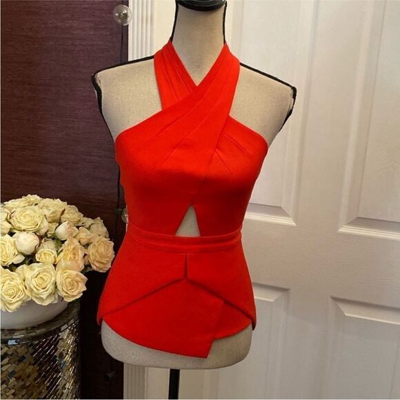 Bcbg Maxazria Elegant Red Halter Top, XXS - Picture 3 of 11
